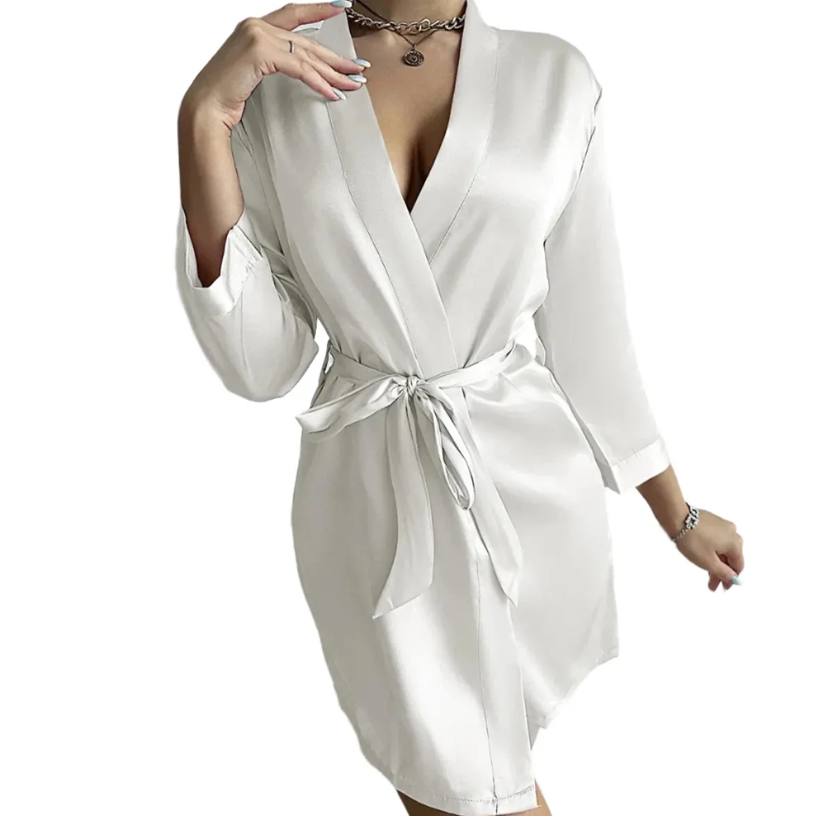 Short Satin Robe