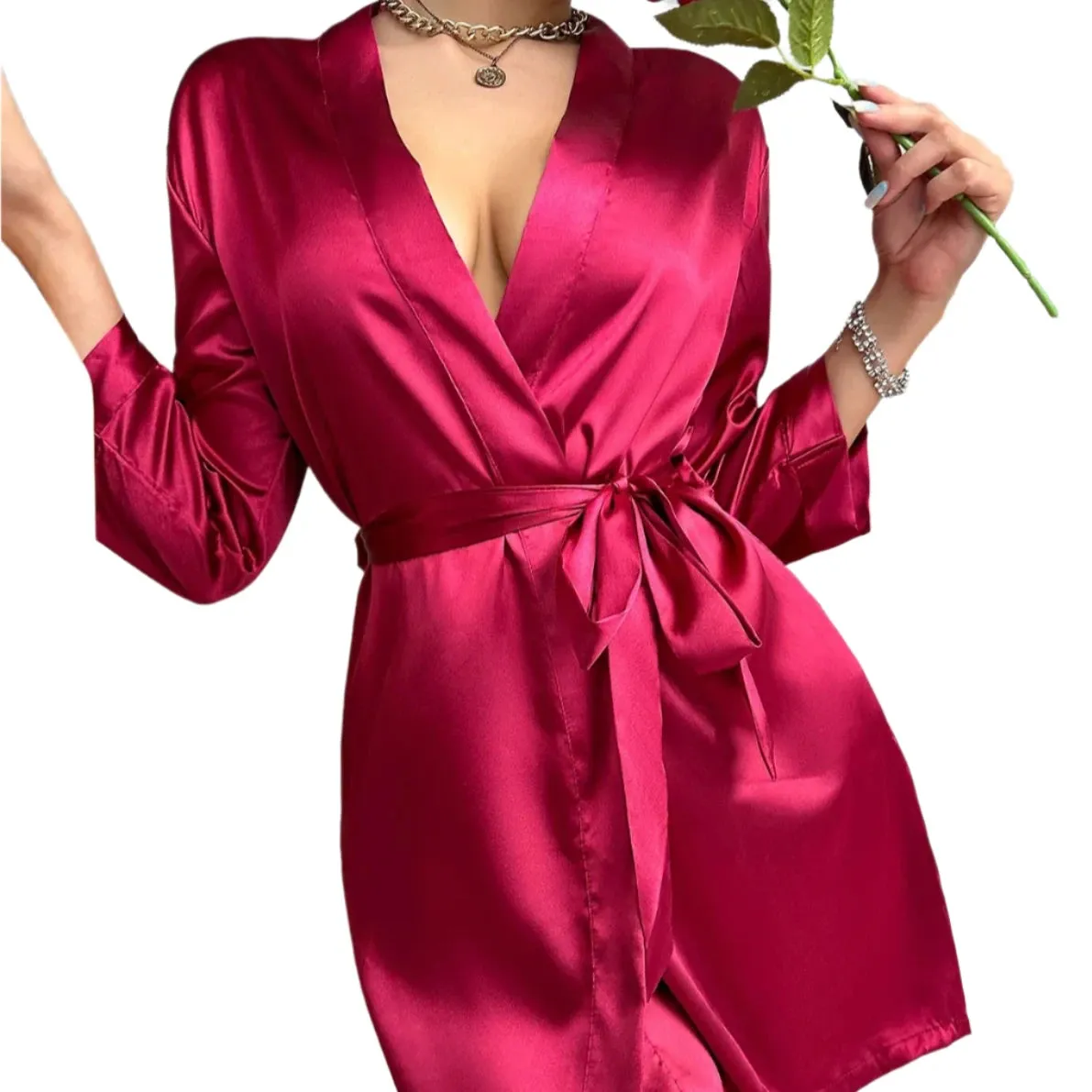 Short Satin Robe