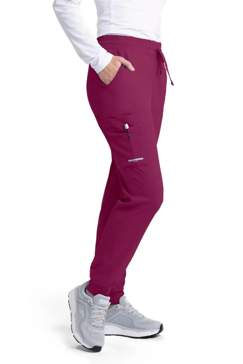 Skechers Women's Theory Jogger Scrub Pant | Wine