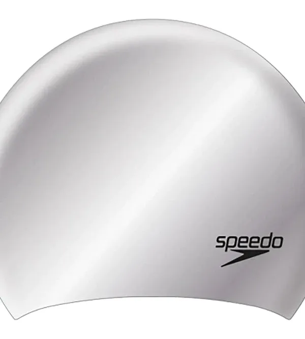 Speedo Women's Long Hair Swim Caps (Silver)