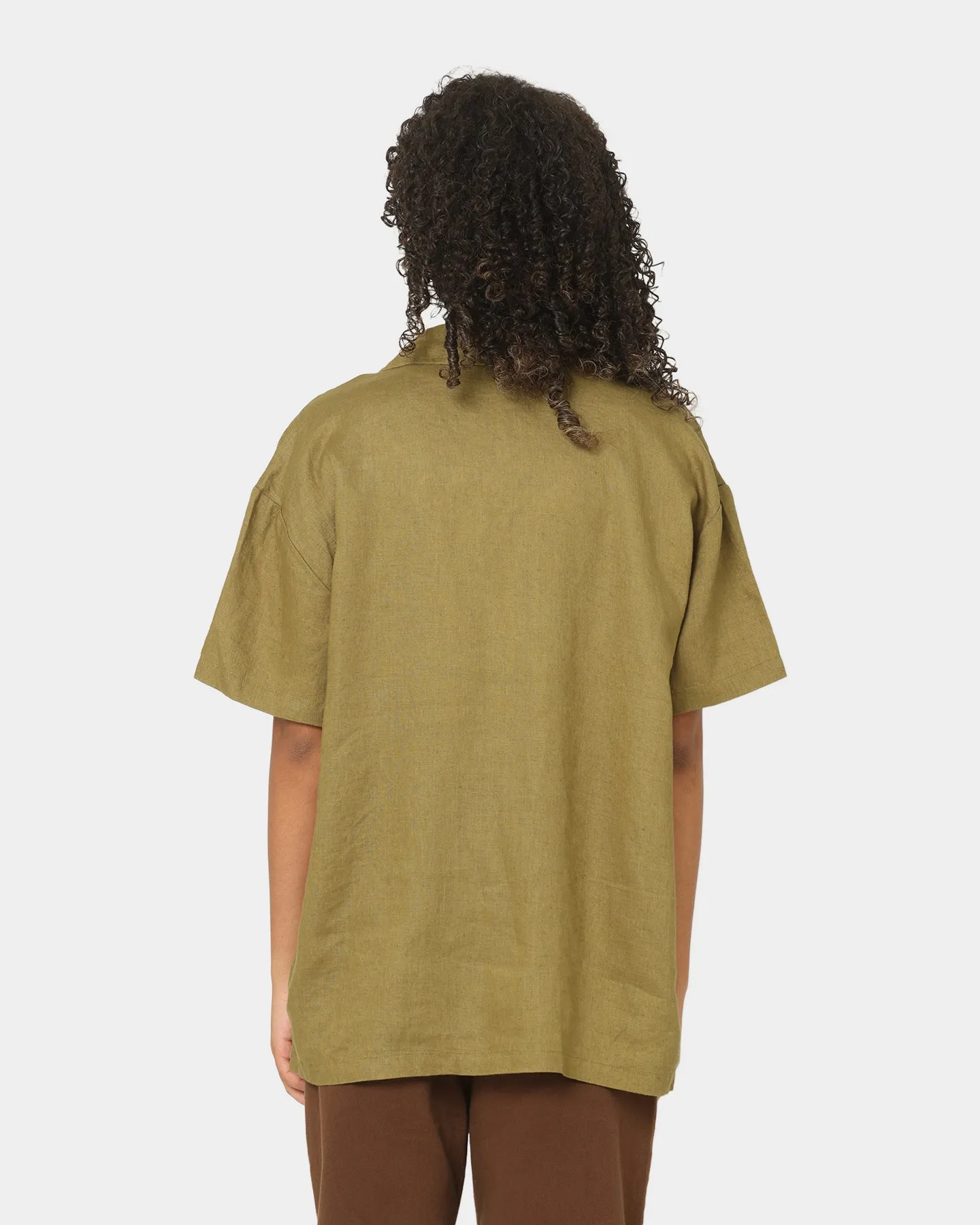 Stussy Women's Cali Linen Oversized Shirt Safari