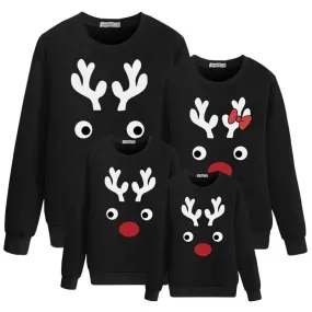 The Christmas Deer Nose Family Matching Sweaters