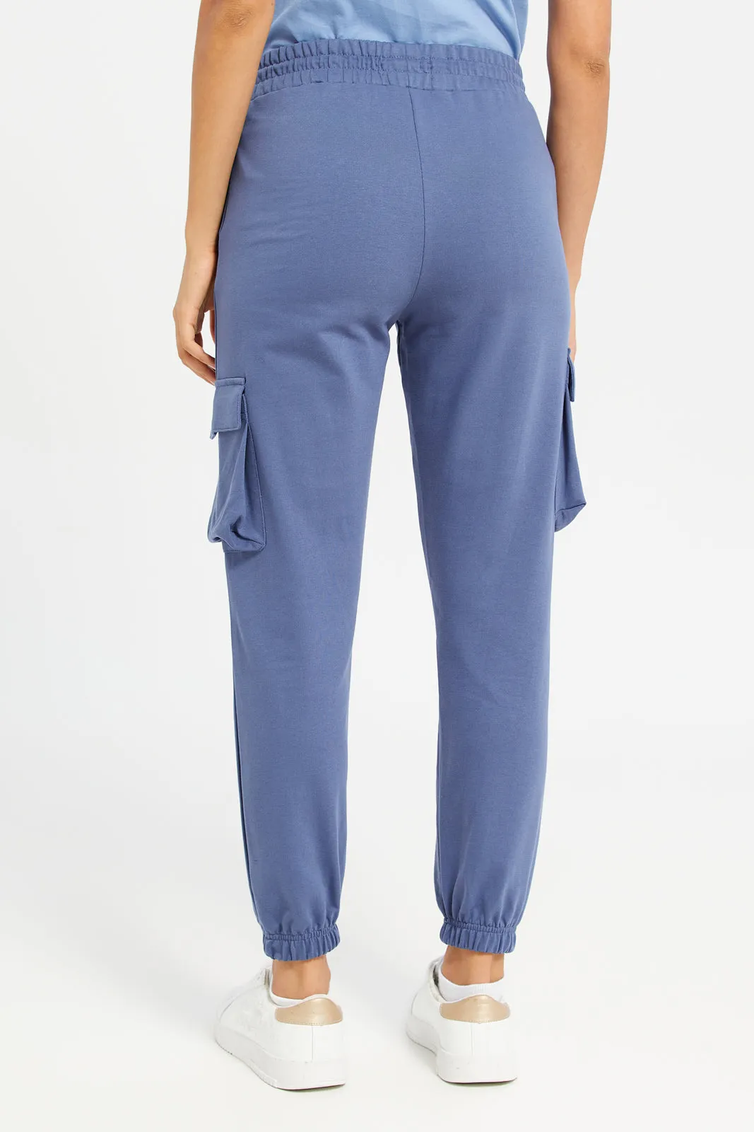 Women Blue Jogger With Utility Pockets