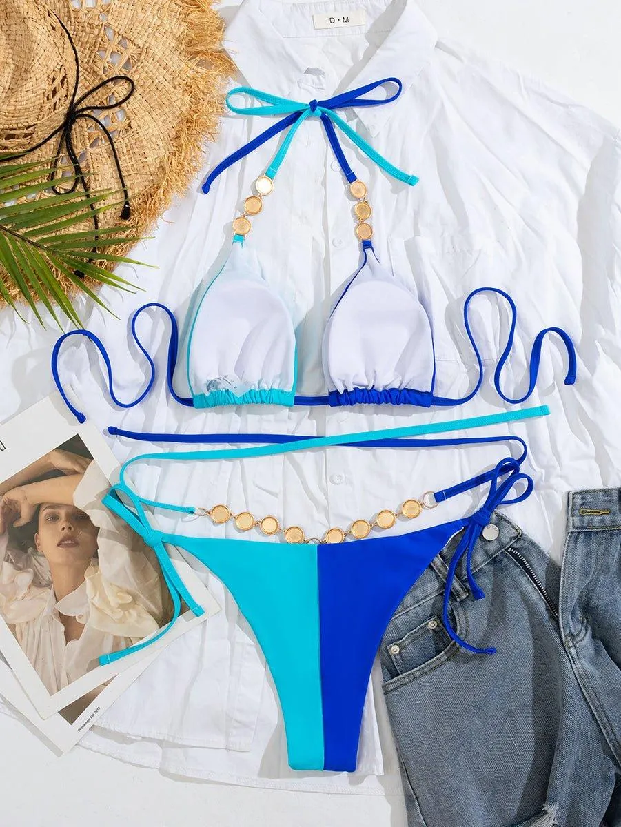 Women's Bikini Set - Sexy Color Match Swimwear, Pool & Beach Ready