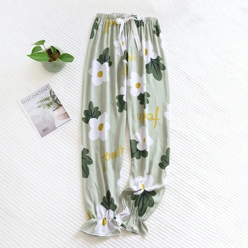 Women's Floral Green Pants