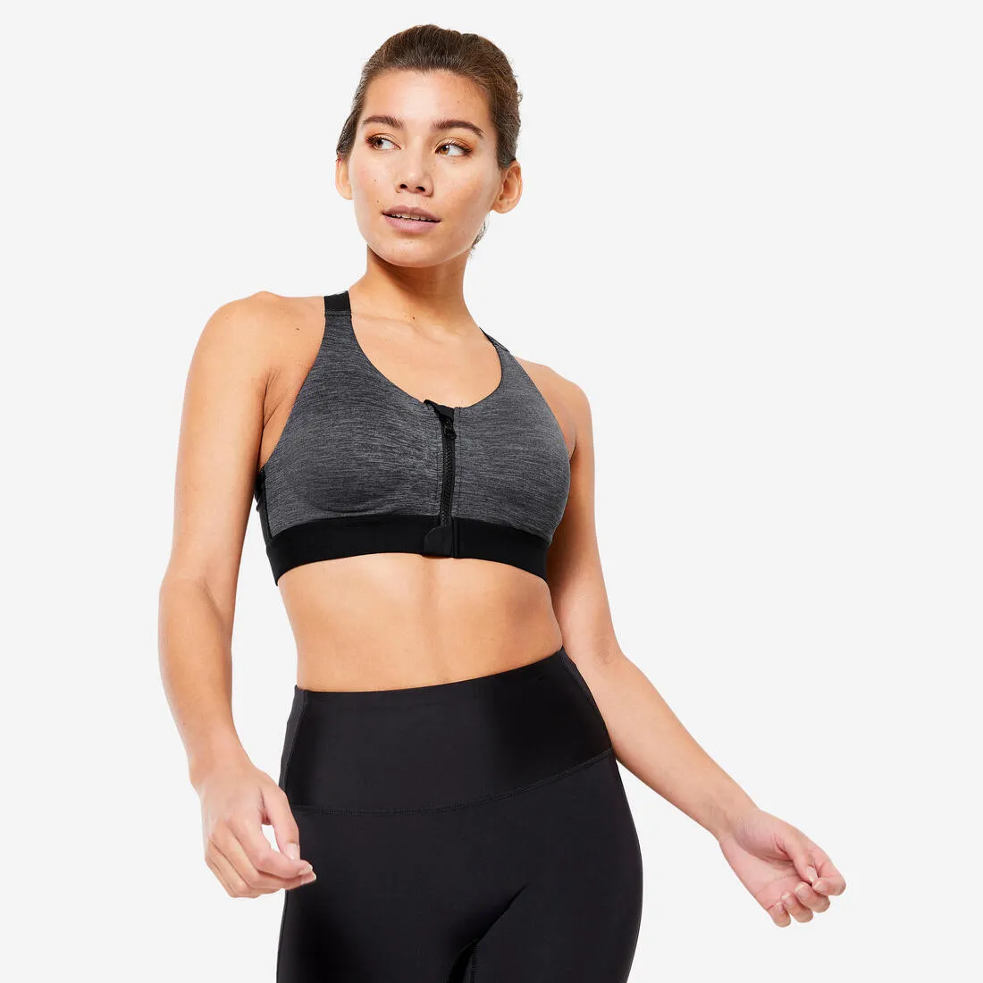 Women's High Support Zipped Sports Bra with Cups