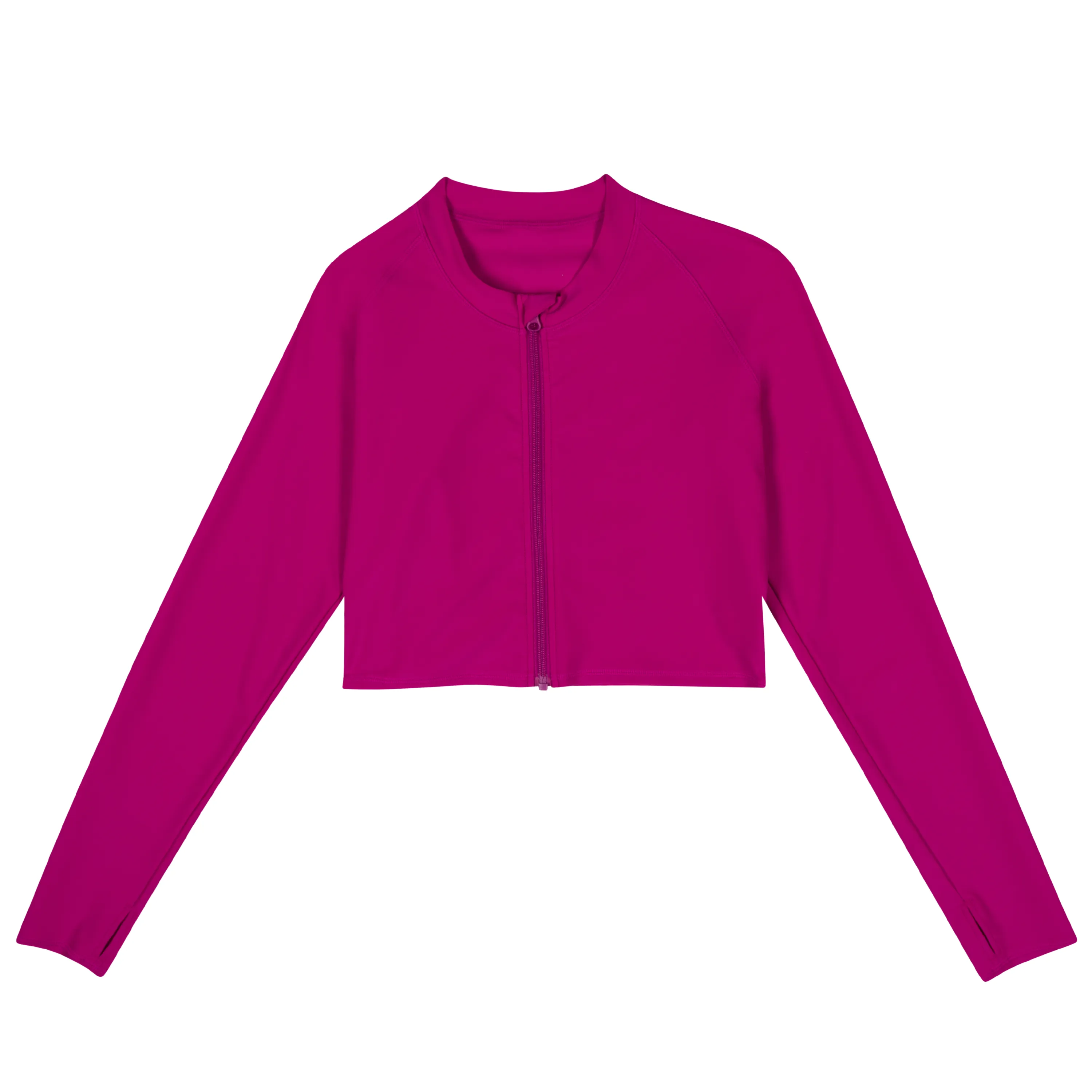 Women's Long Sleeve Crop Rash Guard | “Fuchsia”