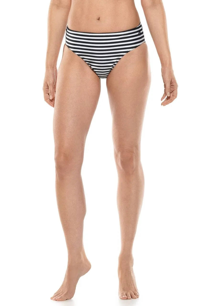 Women's Medley Reversible Swim Bottoms | Black/White