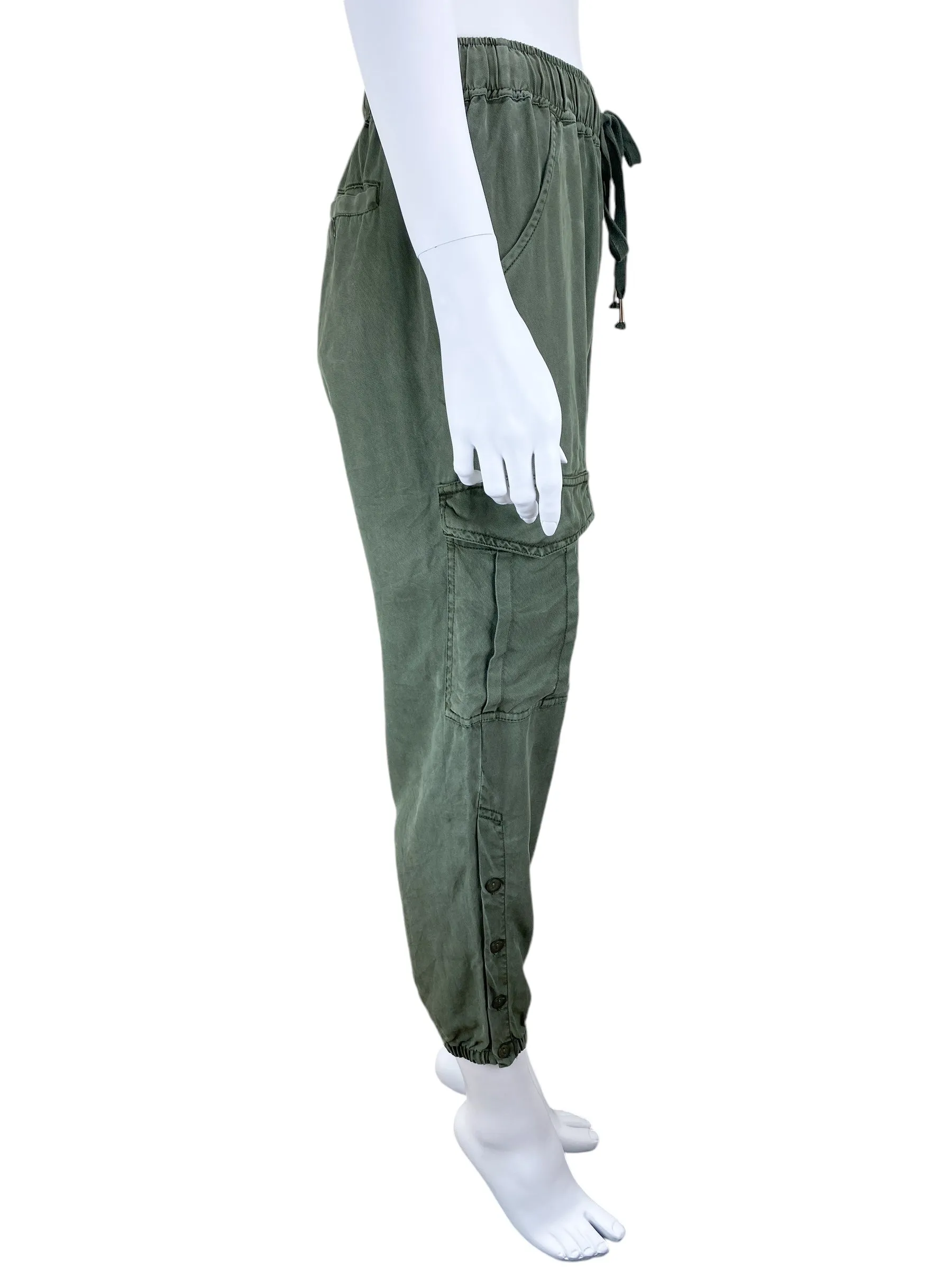 Young Fabulous & Broke Women's Cargo Jogger Pant Olive Green Size S