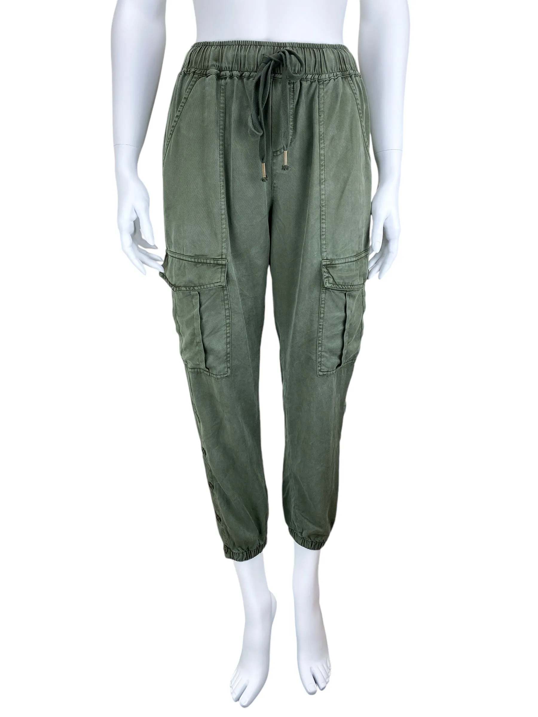 Young Fabulous & Broke Women's Cargo Jogger Pant Olive Green Size S